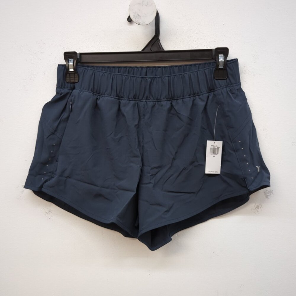 Old Navy Mid Rise StretchTech Pull On Women's Run Shorts 4'' Inseam XS Navy Blue